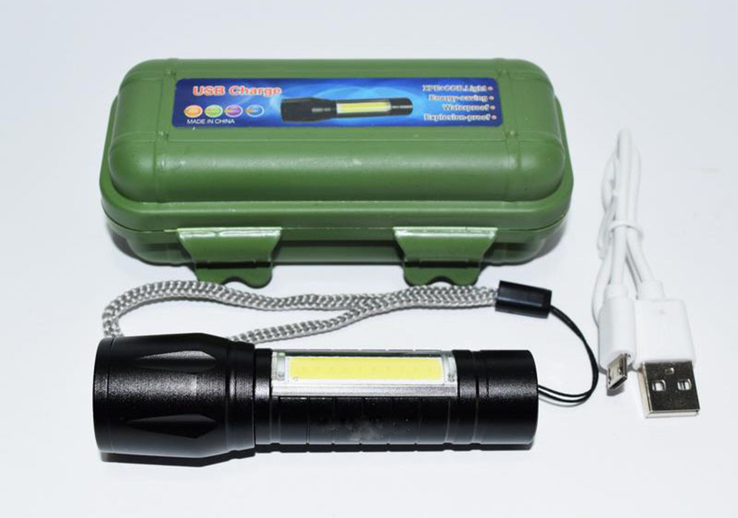 Тактический Аккумуляторный Мини- Фонарь USB (1323), фото №3