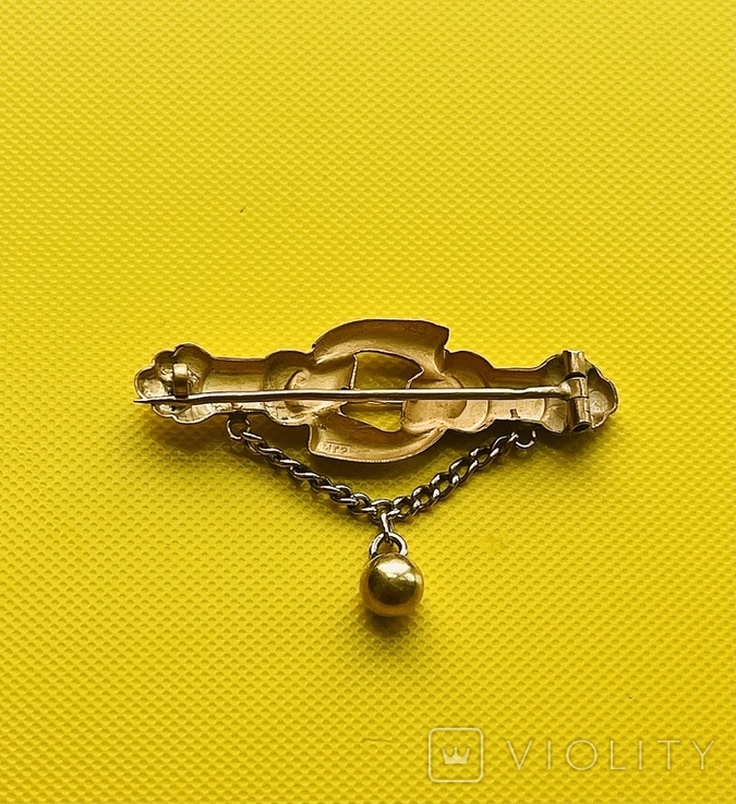 Brooch Strap silver 84 hallmark gilding, photo number 7