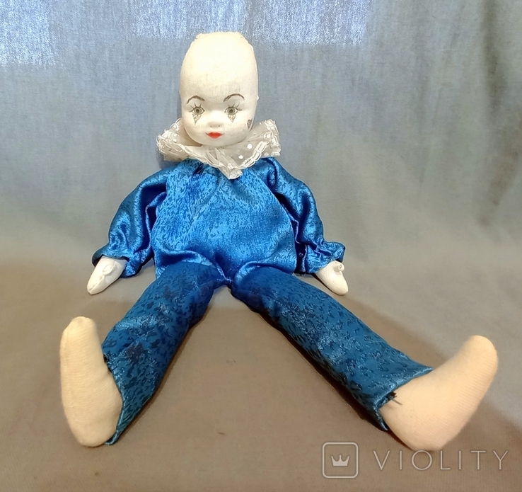 М'яка антикварна клоунська текстильна парча Німеччина 34см, фото №3