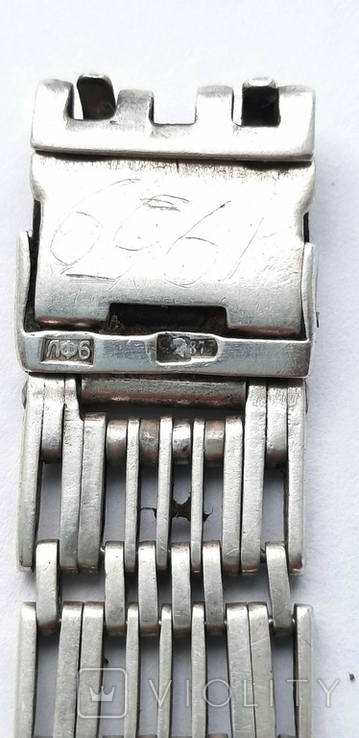 Серебряный браслет к наручным часам, ссср,(1950ее ), фото №7