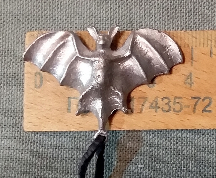 Bat Pendant on Leather Cord Vintage, photo number 5