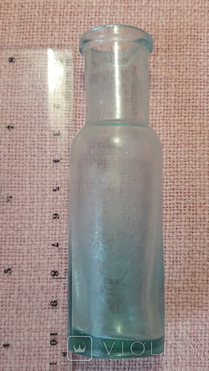 Старая бутылочка, голубое стекло, photo number 4