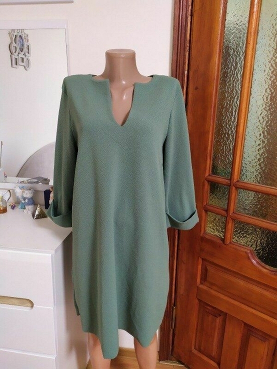Бохо Zara woman платье миди зеленое M S, фото №3