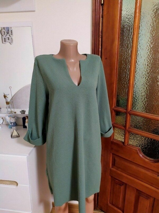 Бохо Zara woman платье миди зеленое M S, numer zdjęcia 4