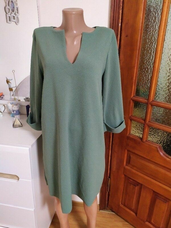 Бохо Zara woman платье миди зеленое M S, фото №7