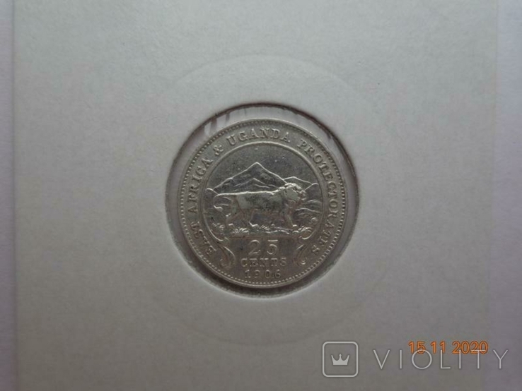 Восточная Африка и Уганда 25 центов 1906 Edward VII (KM#3) серебро, photo number 2