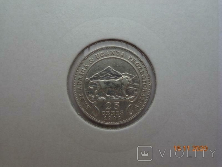 Восточная Африка и Уганда 25 центов 1906 Edward VII (KM#3) серебро, photo number 3