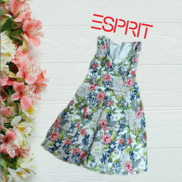Esprit красивый сарафан женский хлопок на подкладке в цветочный принт м 36, numer zdjęcia 2