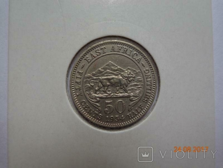 Британская Восточная Африка 50 центов 1954 Elizabeth II (KM#36), photo number 2