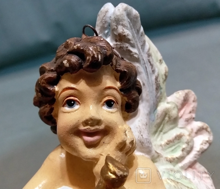 Старовинна новорічна іграшка Ангел на кулі Німеччина, фото №8