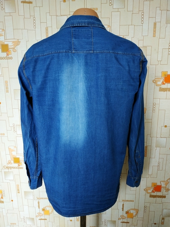 Рубашка джинсовая INDIAN BASICS p-p L (маломерит прибл. на S), numer zdjęcia 7