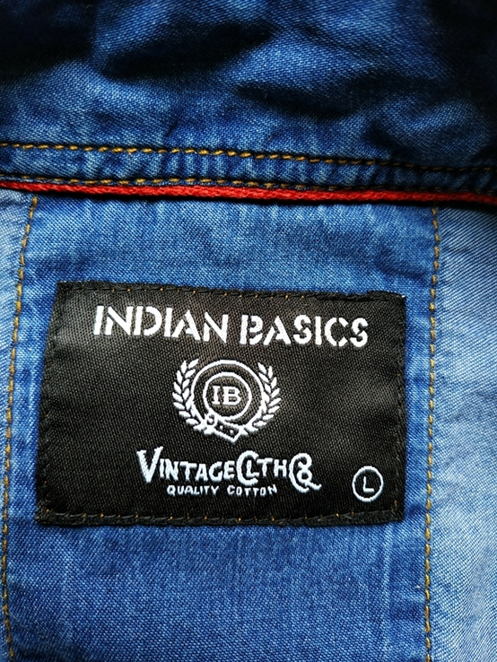 Рубашка джинсовая INDIAN BASICS p-p L (маломерит прибл. на S), numer zdjęcia 9