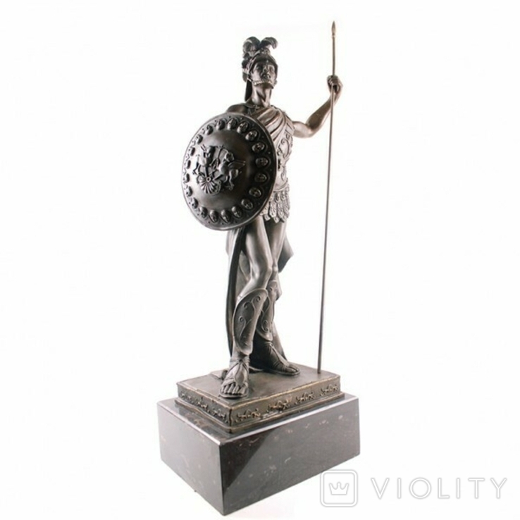 Статуя Римский воин с копьем и щитом. Antoine-Louis Barye. Большой. Франция., фото №4