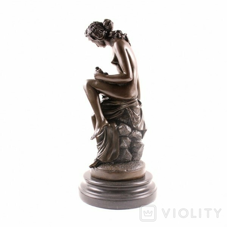 Скульптура Женщина и ангел. Франция. Бронза. Мрамор., фото №5