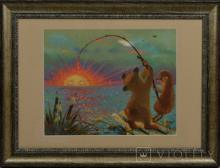 Картина "На рыбалке". Бодякова Г., фото №2