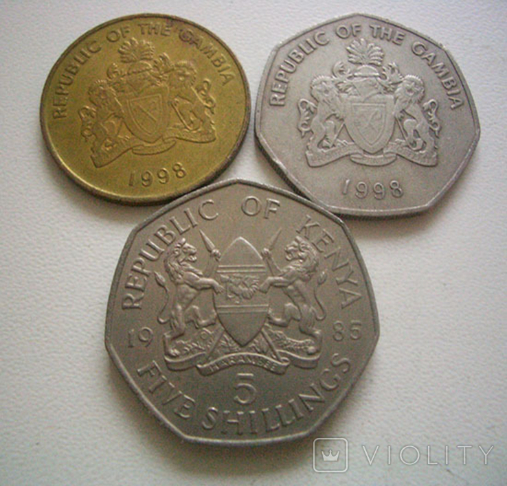 Монеты Кении и Гамбии, 3 штуки, фото №3