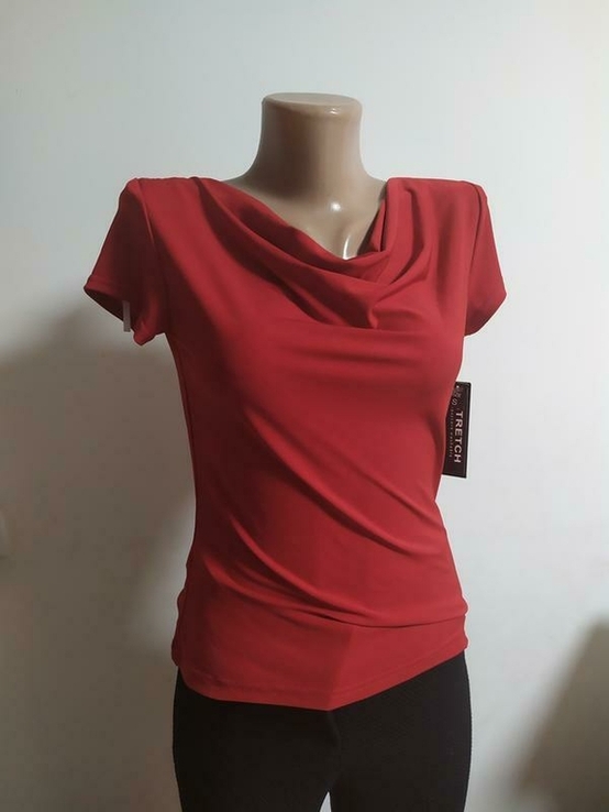 Красная блуза skirtology petite S M 42 44, фото №4