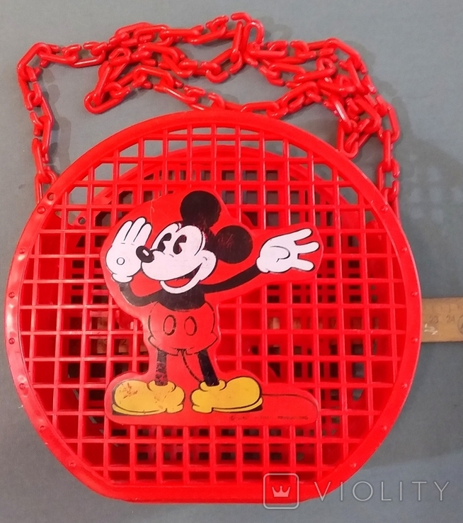 Дитяча сумка МІККІ МАУС Колючий пластик Поліетилен Disney Авторський знак Оригінал 1970-х років, фото №4