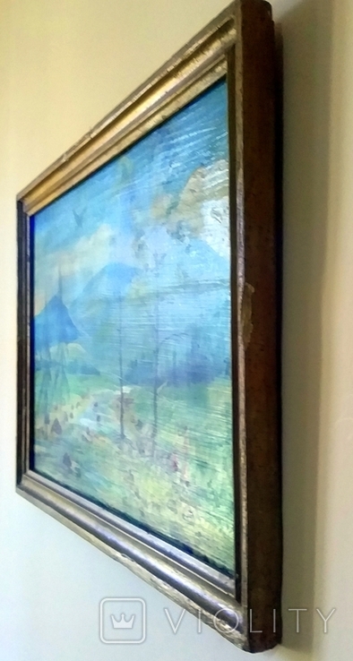 Obraz olejny w drewnianej ramie Podpis 1994 40 * 33,5 cm, numer zdjęcia 6