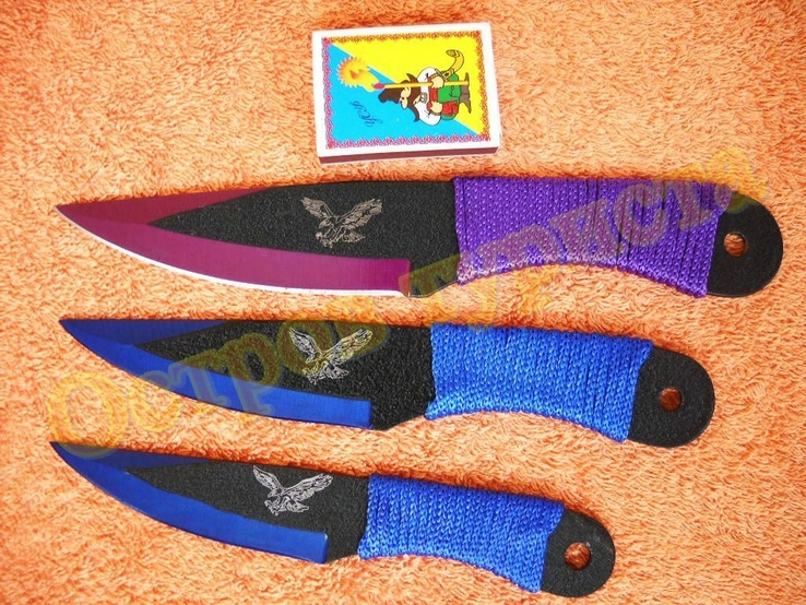 Комплект метательных ножей Mountain Eagle набор 3 шт с чехлом
