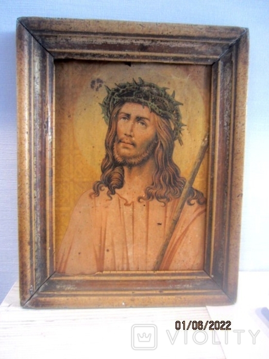 Jesus Christ in the Crown of Thorns-mixed media 18th century, photo number 2