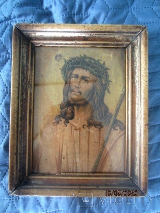 Jesus Christ in the Crown of Thorns-mixed media 18th century, photo number 12