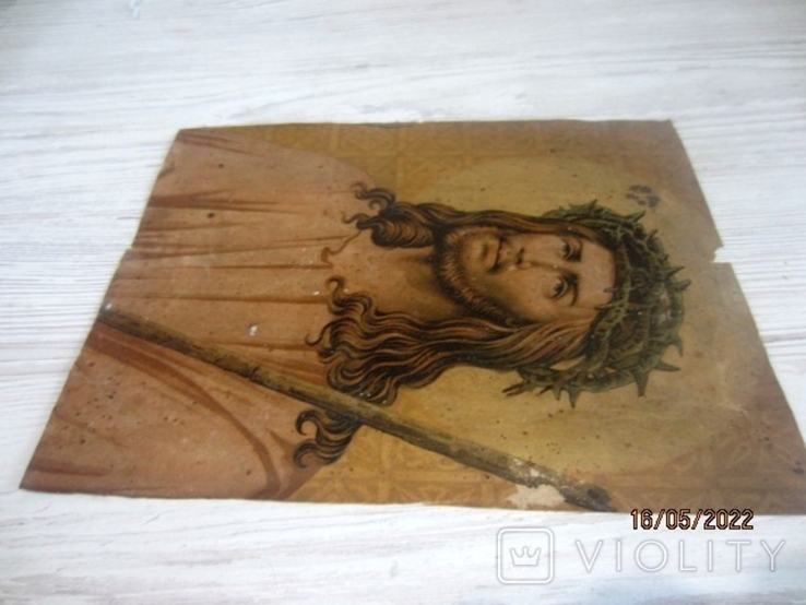 Jesus Christ in the Crown of Thorns-mixed media 18th century, photo number 13