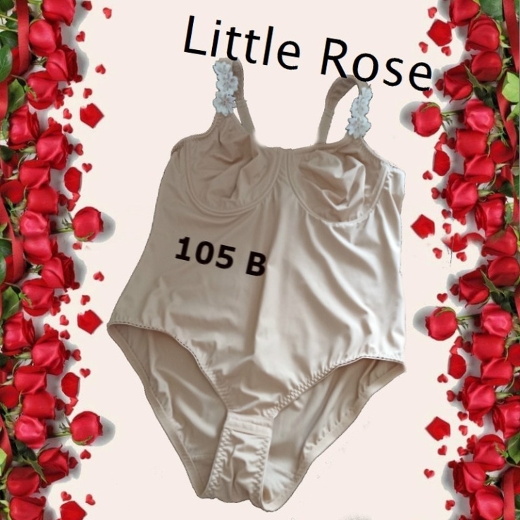 Little Rose 105 B Красивый бежевый брендовый боди с эффектом утяжки силикон, фото №2