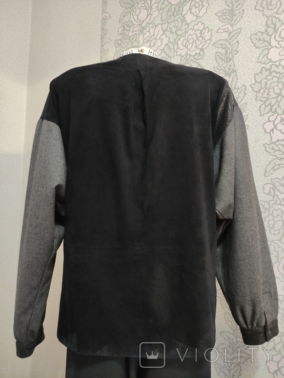 Munics Італія брендова вінтажна куртка косуха шкіра текстиль, фото №8