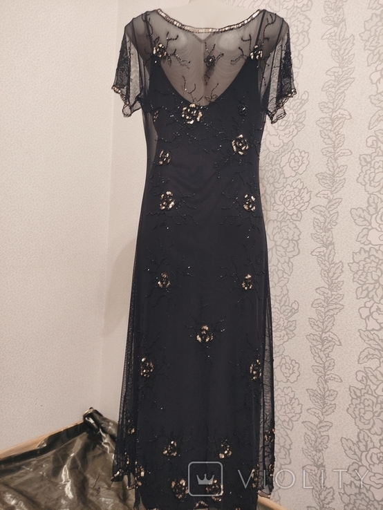 Вечірнє плаття сукня максі бісер паєтки стеклярусу, фото №10