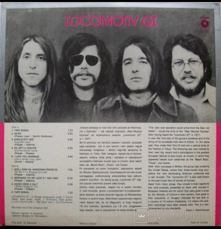 Locomotiv GT (In Warsaw) 1975. (LP). 12. Vinyl. Пластинка. Poland