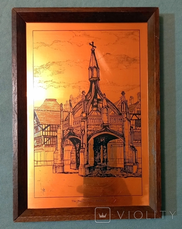 Poultry Cros Historical Monument Wall Mural Copper Vintage ETCHMASTER Original English, photo number 2