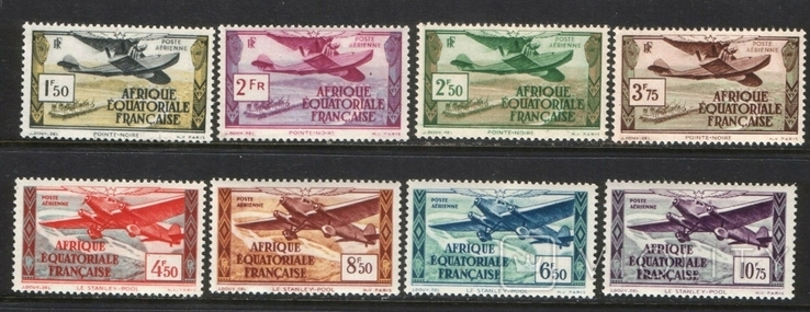 Французские колонии. АЕФ. 1937 г. Авиация MNH полная серия