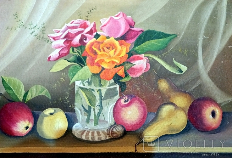 Beautiful Painting Oil Fiberboard Painting 48*67 cm 1995, photo number 3