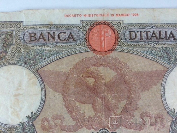 Банкнота Королівства Італія Lire Cento 1941, фото №7