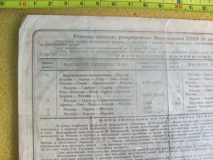 Первая всесоюзная авиационная лотерея Авиахим 50 коп. 1926 г., фото №7