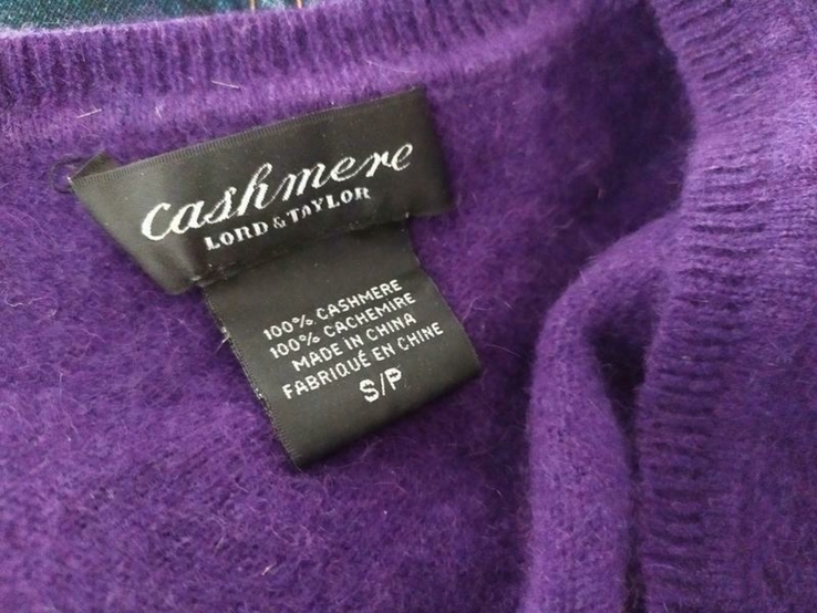 Фиолетовый кашемировый свитер пуловер s Lord Taylor, фото №4