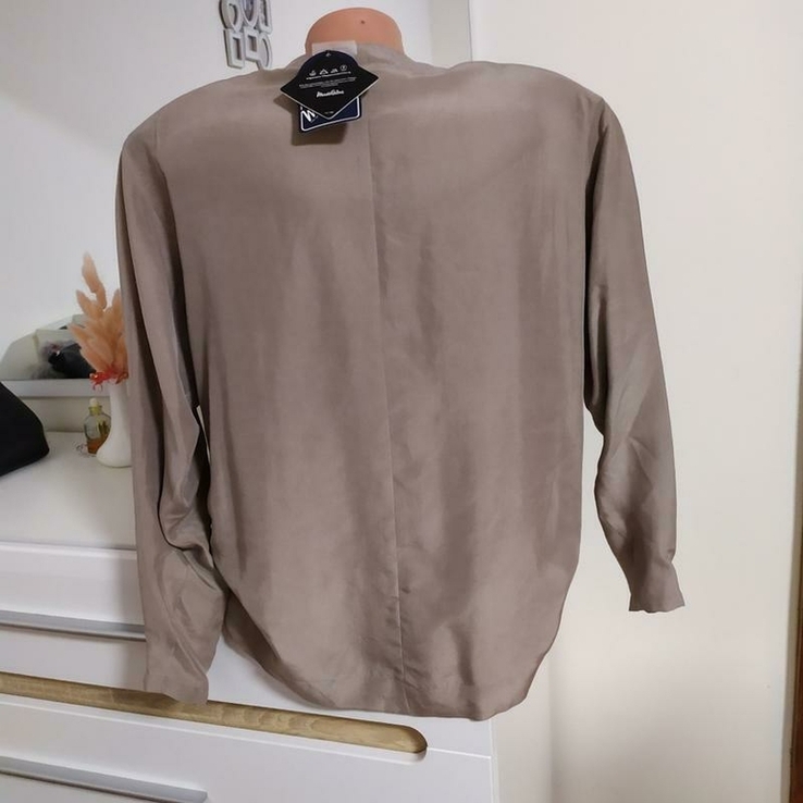 Шелковая рубашка бомбер винтаж madeleine блуза чистый шелк шовк, фото №5