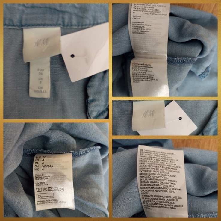 HM 100% lyocell красивое женское платье джинс EUR 36, фото №10