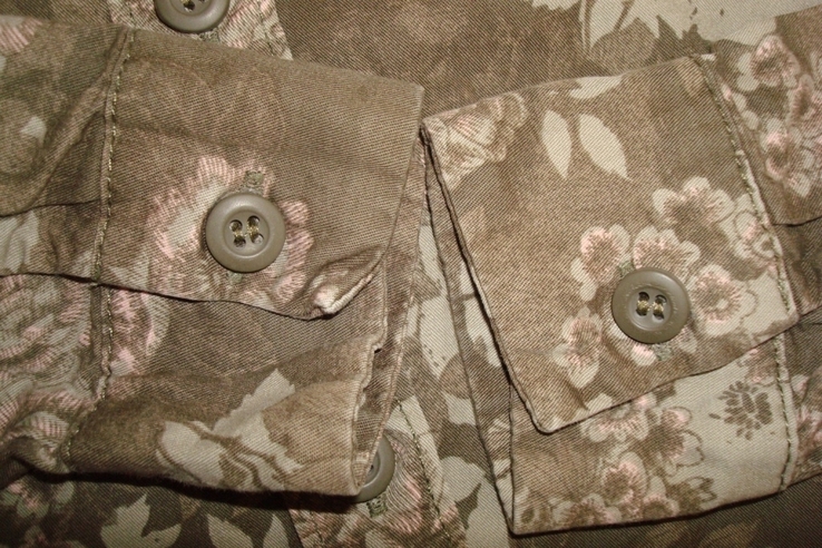 HM EUR 146, US 10-11Y Крутая рубашка капюшон для модницы цветочный принт оливка, numer zdjęcia 8