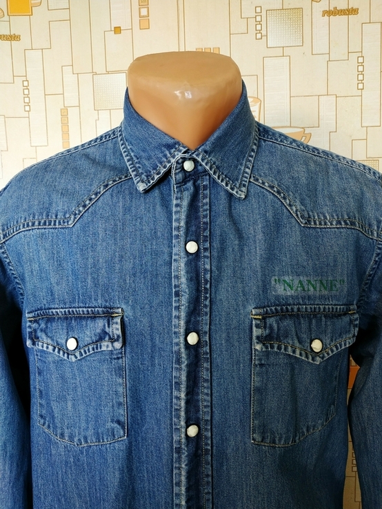 Рубашка джинсовая SLIM FIT коттон р-р М, фото №4