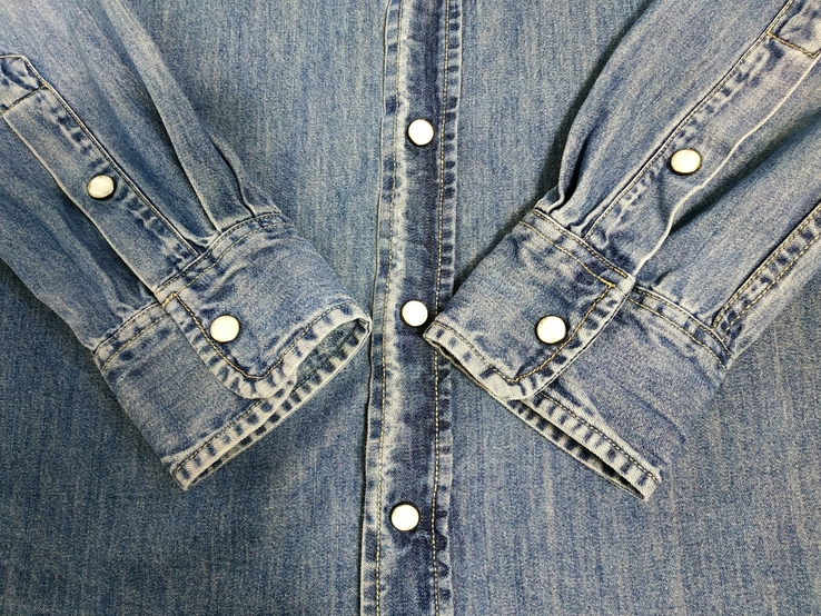 Рубашка джинсовая SLIM FIT коттон р-р М, фото №8