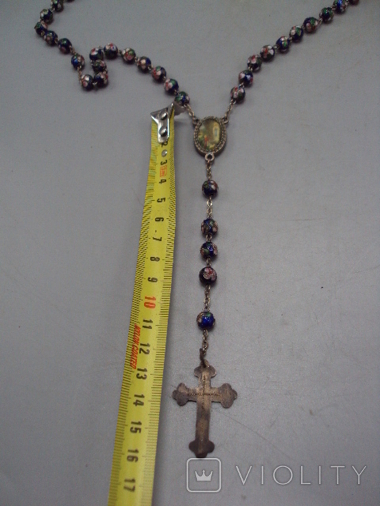Католические четки эмаль клуазоне и крестик длина 4,2 см, 16 см и 34 см, фото №4