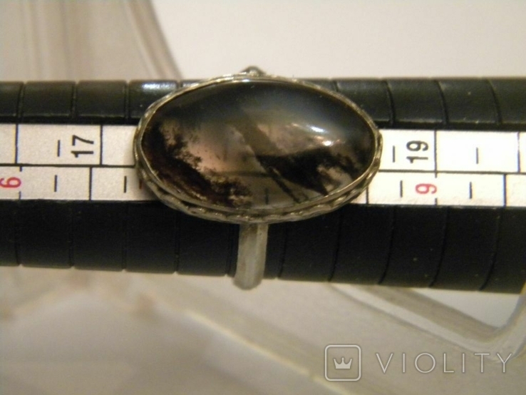 Кільце Каблучка з мельхіорового каменю Сріблення СРСР No 740, фото №9