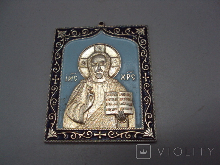 Icon of Jesus Christ pectoral icon Savior save and save size 6.1 x 4.8 cm, photo number 2