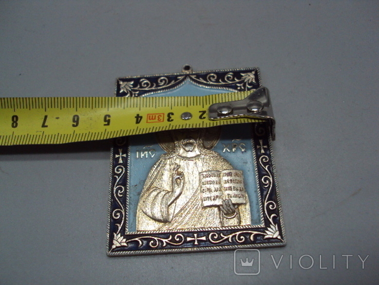 Icon of Jesus Christ pectoral icon Savior save and save size 6.1 x 4.8 cm, photo number 4