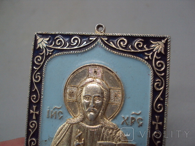 Icon of Jesus Christ pectoral icon Savior save and save size 6.1 x 4.8 cm, photo number 5