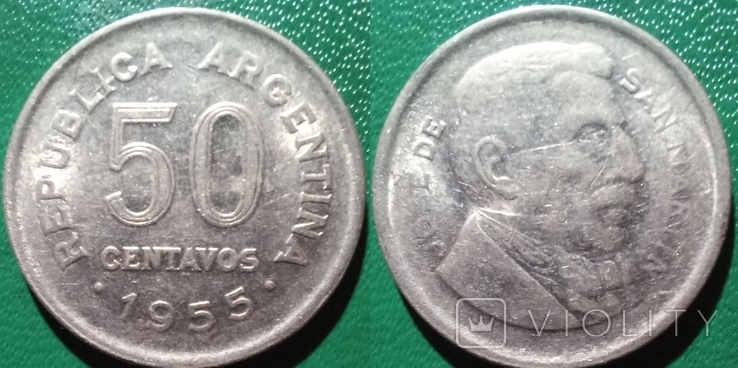 876, Аргентина 50 сентаво, 1955