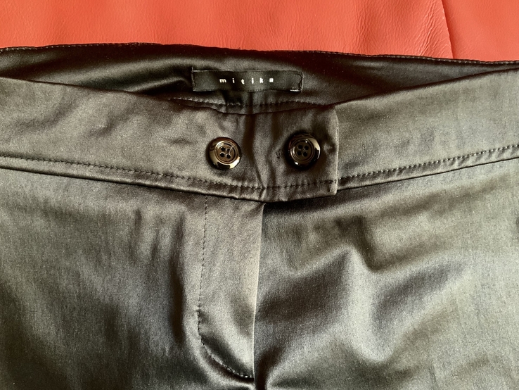 Чёрные атласные брюки Mitika, стрейч, Италия, р.42/S, фото №3