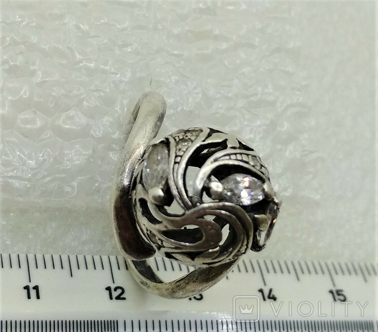 Кольцо Серебро 925 Цирконы, фото №11